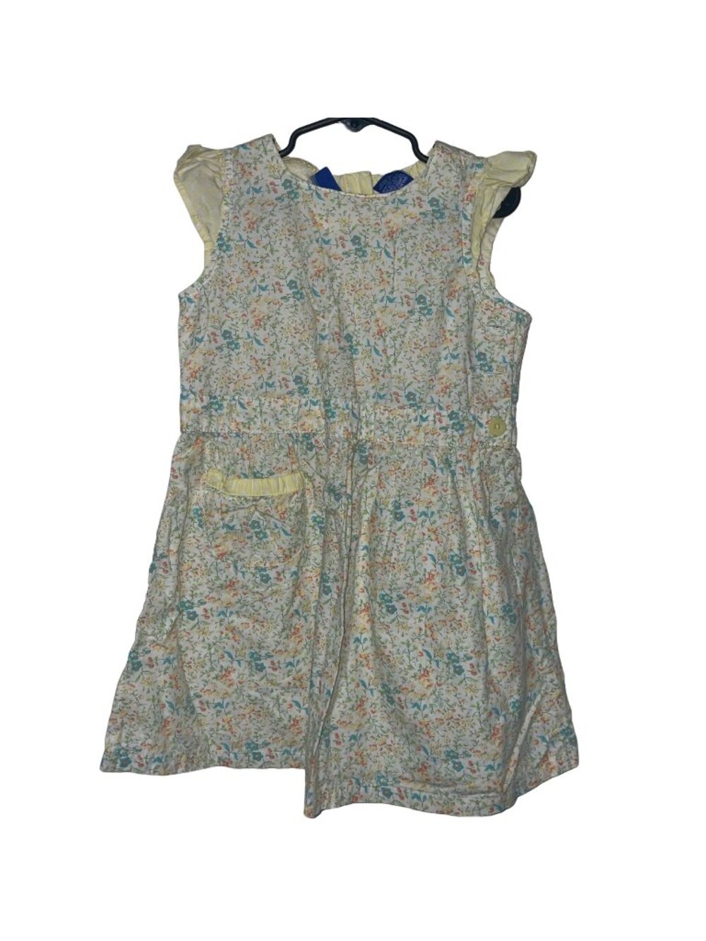OshKosh Floral Print Sleeveless Girls Dress With Pocket & Button Details Size 4T